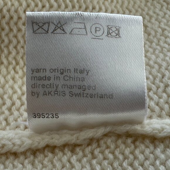 Akris Punto Cashmere Wool Blend Sweater Vest Long L High Neck - Picture 14 of 15